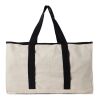 VINGA Sac de plage en toile recyclée AWARE™ Volonne blanc cassé-noir | sans marquage | non disponible | non disponible | non disponible