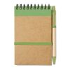 Bloc-notes recyclé et stylo lime | sans marquage | non disponible | non disponible | non disponible