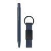 Set stylo à bille et porte-clés en bleu