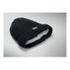Bonnet tricoté avec revers noir