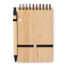Set de bloc-notes A6 en bambou noir | sans marquage | non disponible | non disponible