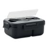 Lunch box et couverts en PP noir | sans marquage | non disponible | non disponible | non disponible