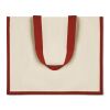 Sac shopping en jute et toile rouge | sans marquage | non disponible | non disponible | non disponible