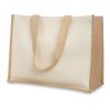Sac shopping en jute et toile beige