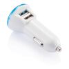 Double chargeur allume-cigare USB 2.1A bleu-blanc | sans marquage | non disponible | non disponible