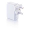Adaptateur de voyage avec 4 ports USB blanc | sans marquage | non disponible | non disponible