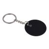 Porte-clés rond en acier inoxydable recyclé Risa noir | sans marquage | non disponible | non disponible