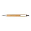 Stylo bille en bamboo et métal, mine bleue. marron