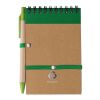 Carnet à spirale en carton vert