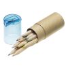 Tube cartonné de 12 crayons bleu clair | sans marquage | non disponible | non disponible