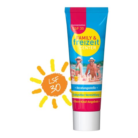 Tube de 25 ml - Lait solaire FPS 30 - FullbodyPrint Blanc | sans marquage