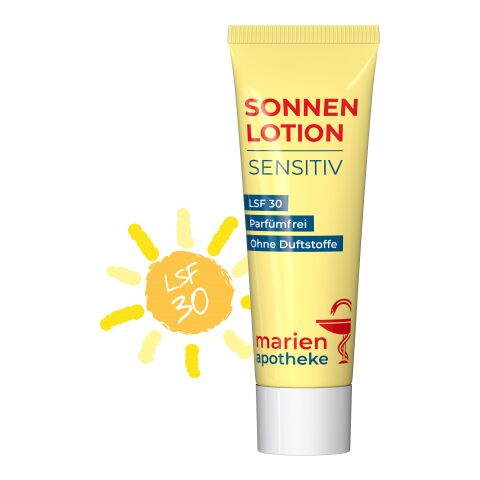 Tube de 25 ml - Lait solaire sensible FPS 30 - FullbodyPrint blanc | Sur toute la surface du tube