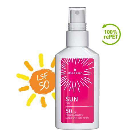 Spray de 50 ml - Spray Solaire SPF 50 - Body Label blanc | 4C Body Label brillante