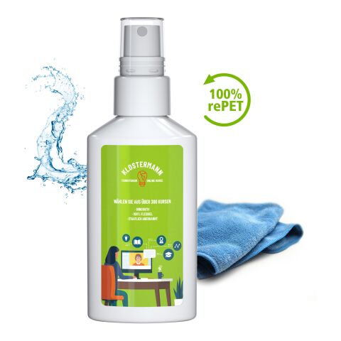 50 ml Spray - Nettoyant pour Smartphone et Lieu de Travail - Body Label Blanc | sans marquage