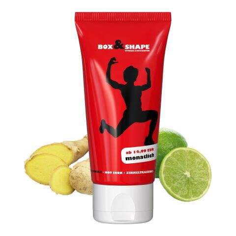 Tube de 50 ml - Gel Douche Gingembre-Citron Vert - FullbodyPrint Blanc | sans marquage