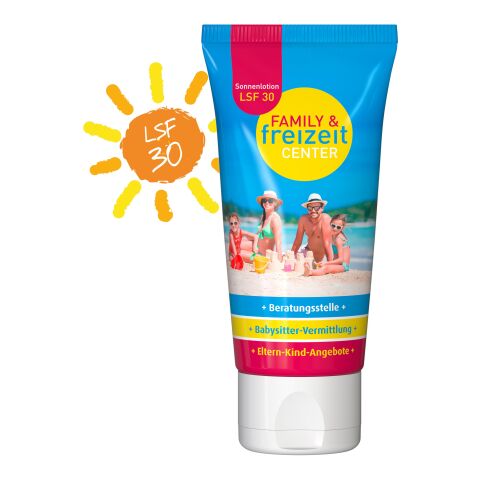 Tube de 50 ml - Lait solaire FPS 30 - FullbodyPrint Blanc | sans marquage