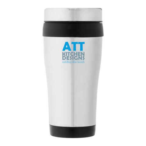 Mug isotherme Elwood Standard | Argent-Noir | sans marquage | non disponible | non disponible