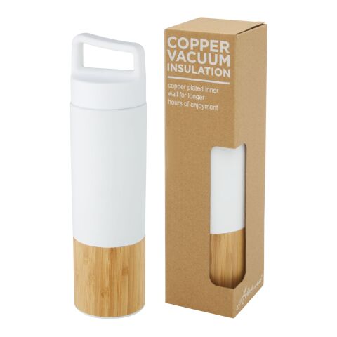 Bouteille Torne de 540 ml en acier inoxydable avec couche de cuivre et isolation par le vide, avec paroi extérieure en bambou Standard | blanc | sans marquage | non disponible | non disponible