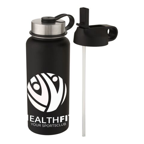 Bouteille de sport isotherme Supra 1 l avec couche de cuivre et 2 couvercles Standard | noir | sans marquage | non disponible | non disponible