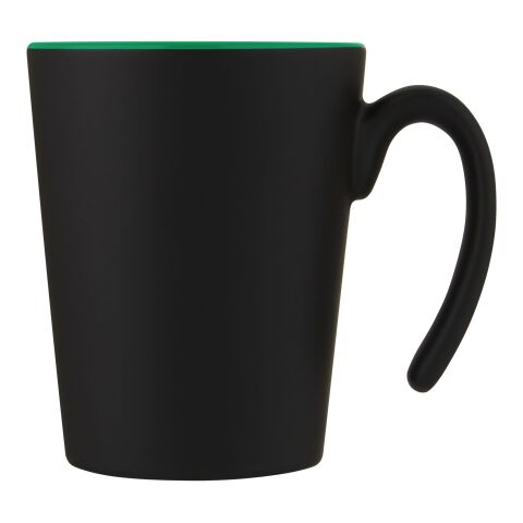 Mug en céramique Oli 360 ml avec anse Standard | Vert-Noir | sans marquage | non disponible | non disponible