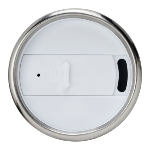 Gobelet avec isolation Elwood de 410&nbsp;ml en acier inoxydable recyclé certifié RCS Standard | Blanc | sans marquage | non disponible | non disponible