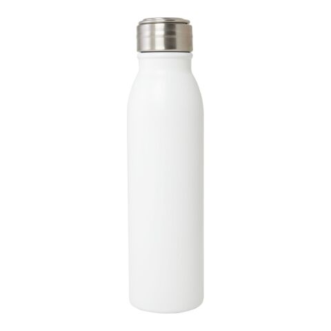 Bouteille d&#039;eau Harper de 700 ml en acier inoxydable certifié RCS avec boucle métallique Standard | Blanc | sans marquage | non disponible | non disponible
