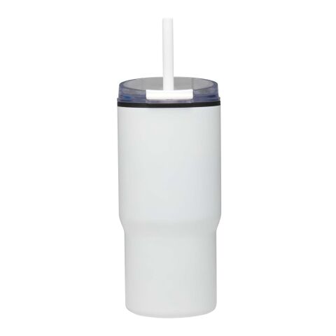 Gobelet isotherme à double paroi Westin 540 ml en RCS recyclé, avec paille blanc