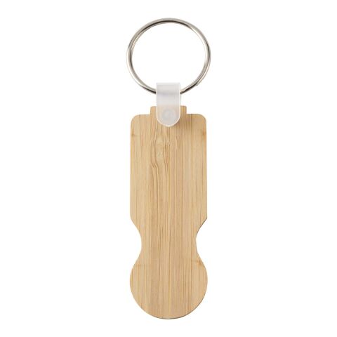 Porte-clés Ronan en bambou avec jeton pour chariot Standard | Naturel | sans marquage | non disponible | non disponible