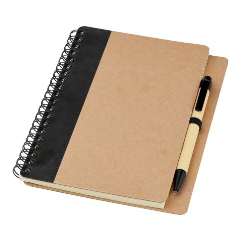 Carnet de note kraft recyclé avec stylo A6 Standard | Naturel-Noir | sans marquage | non disponible | non disponible | non disponible