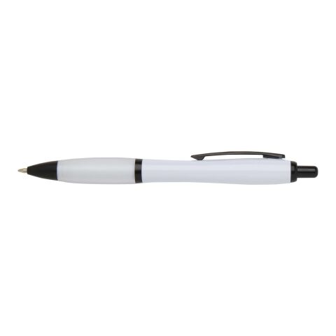 Stylo bille Nash en plastique recyclé avec garnitures noires (encre noire) Standard | Blanc | sans marquage | non disponible | non disponible