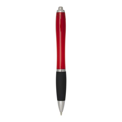 Stylo bille en plastique recyclé RCS avec corps coloré et grip noir (encre noire) Nash Standard | Rouge | sans marquage | non disponible | non disponible