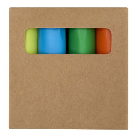 Mini-coffret de surligneurs en plastique recyclé Blanc