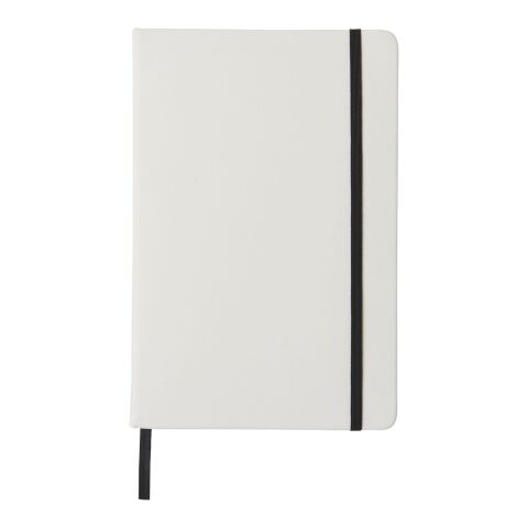 Carnet de notes Spectrum blanc avec élastique coloré A5 - pages lignées Standard | Blanc-Noir | sans marquage | non disponible | non disponible | non disponible