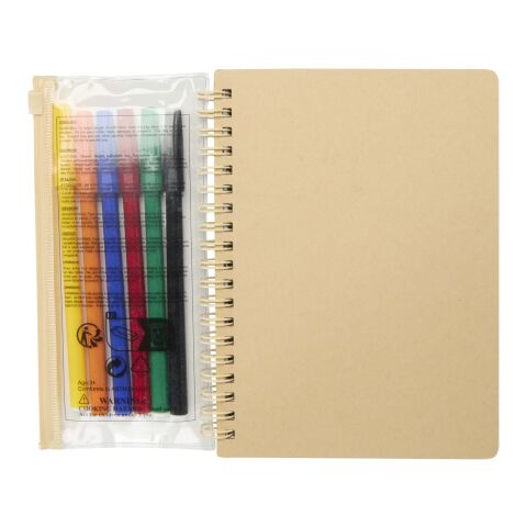 Cahier à couverture rigide Squiggle B6 et lot de marqueurs Naturel
