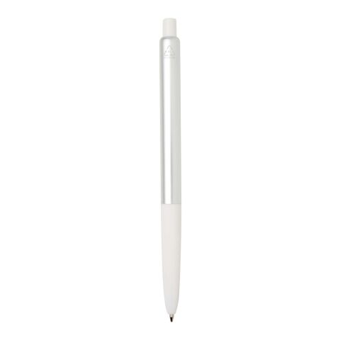 Stylo à bille Soffit en aluminium recyclé, à mécanisme à clic et anodisé (encre bleue) blanc