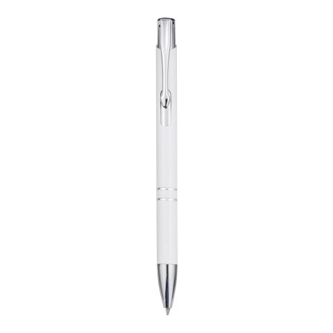 Stylo bille rétractable en aluminium Moneta Standard | blanc | sans marquage | non disponible | non disponible