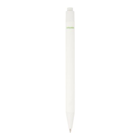 Stylo bille Chartik monochromatique en papier recyclé avec finition mate Standard | Blanc | sans marquage | non disponible | non disponible