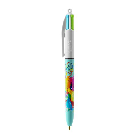 BIC® 4 Couleurs Fashion bille Blanc-Blanc/Bleu Clair(2) | sans marquage | non disponible | non disponible