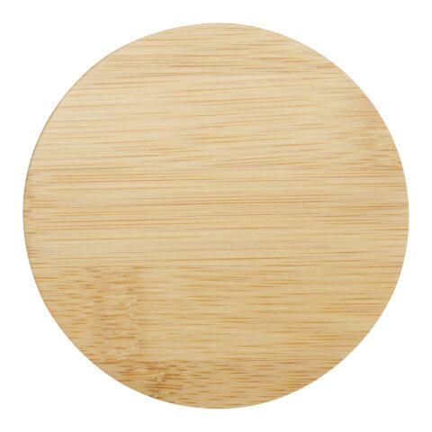 Tasse en verre Leona de 350&nbsp;ml avec couvercle en bambou Standard | Blanc | sans marquage | non disponible | non disponible