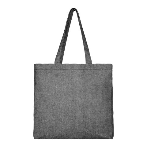 Sac shopping Pheebs en coton recyclé 210 gr/m2 Standard | Noir chiné | sans marquage | non disponible | non disponible | non disponible
