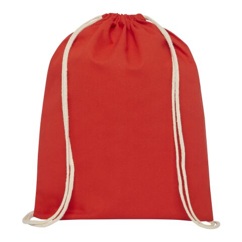 Sac à dos Oregon en coton de 140 g/m² avec cordon de serrage Standard | Rouge | sans marquage | non disponible | non disponible | non disponible
