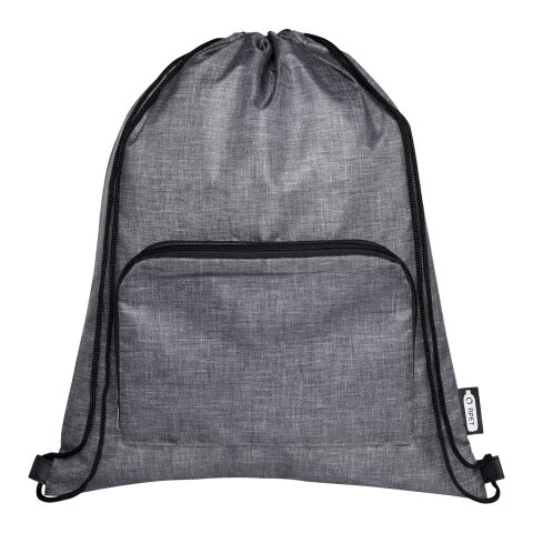 Sac pliable 7 L recyclé avec cordon de serrage Ash Standard | Gris-Noir | sans marquage | non disponible | non disponible | non disponible