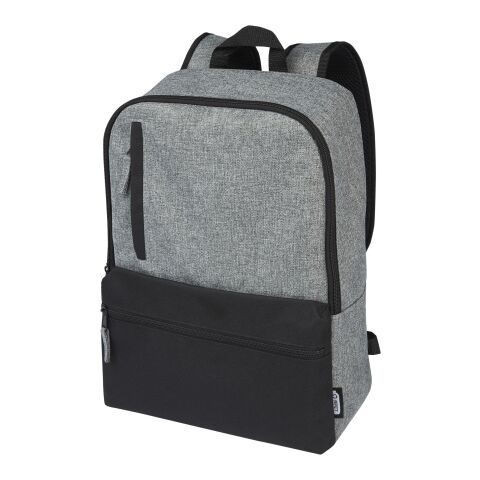 Sac à dos pour ordinateur portable Reclaim 15&quot; recyclé GRS bicolore de 14 L Standard | Noir-Gris | sans marquage | non disponible | non disponible | non disponible