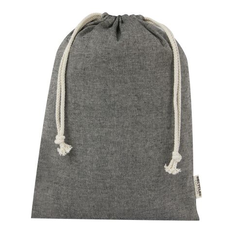 Grand sac cadeau Pheebs en coton recyclé GRS 150 g/m² de 4 L Standard | Noir chiné | sans marquage | non disponible | non disponible | non disponible