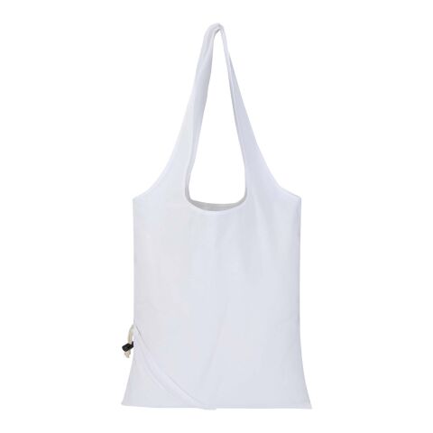 Sac fourre-tout pliable en coton recyclé GRS « Madras Blend » 140 g/m², 7 L blanc