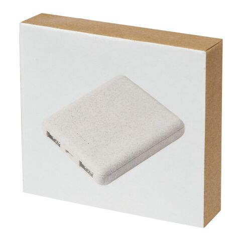 Batterie de secours Asama de 5 000 mAh en paille de blé Standard | Beige | sans marquage | non disponible | non disponible