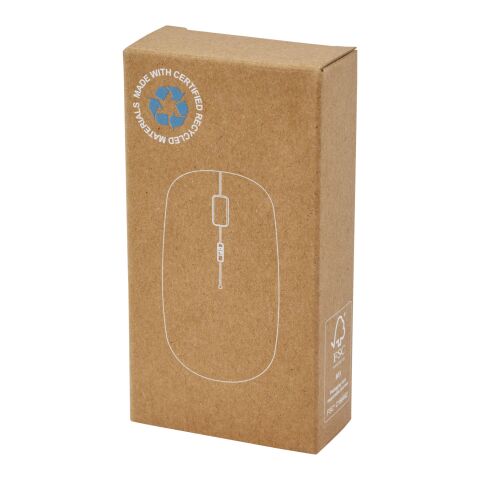 Souris sans fil Menlo en plastique recyclé certifié RCS Standard | Blanc | sans marquage | non disponible | non disponible