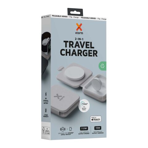 Chargeur de voyage Xtorm XWF21 sans fil 2-en-1 pliable de 15 W Standard | Gris | sans marquage | non disponible | non disponible