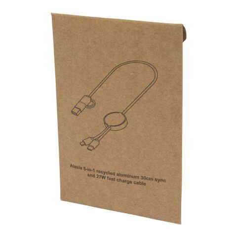 Câble 5 en 1 Alasia en aluminium et plastique recyclés de 30 cm pour la synchronisation des données et la charge rapide de 27 W Standard | Rouge | sans marquage | non disponible | non disponible