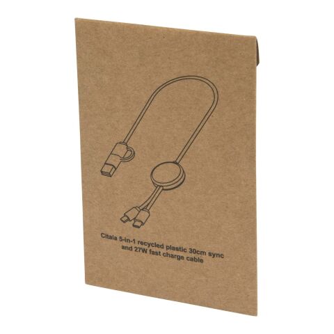 Câble 5 en 1 Citala en plastique recyclé de 30&nbsp;cm pour la synchronisation des données et la charge rapide de 27&nbsp;W Standard | Blanc | sans marquage | non disponible | non disponible